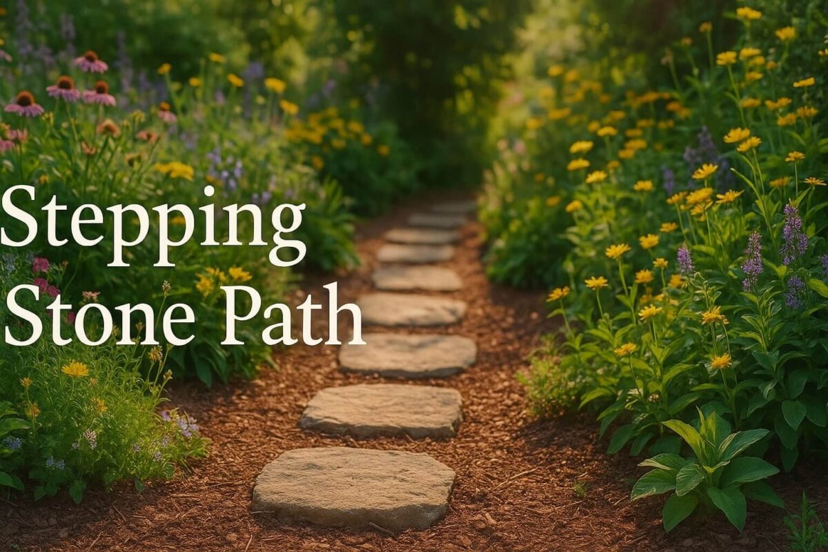 Stepping Stone and Mulch Walkway