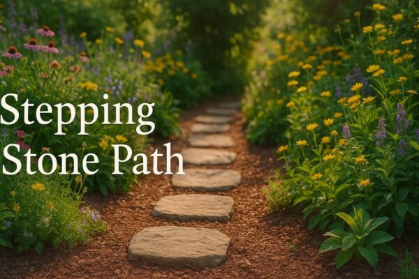 Stepping Stone and Mulch Walkway