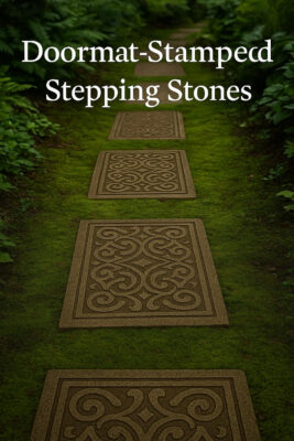 Stylish Doormat-Stamped Stepping Stones
