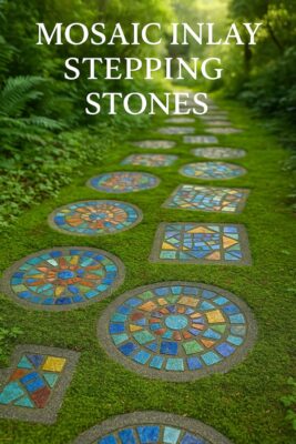 Vibrant Mosaic Inlay Stepping Stones